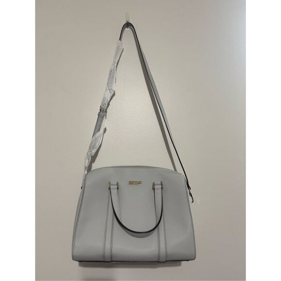 NEW Kate Spade Newbury Lane Cassie Satchel Crossbody Bag Light Smoke Blue Gray - Picture 1 of 9